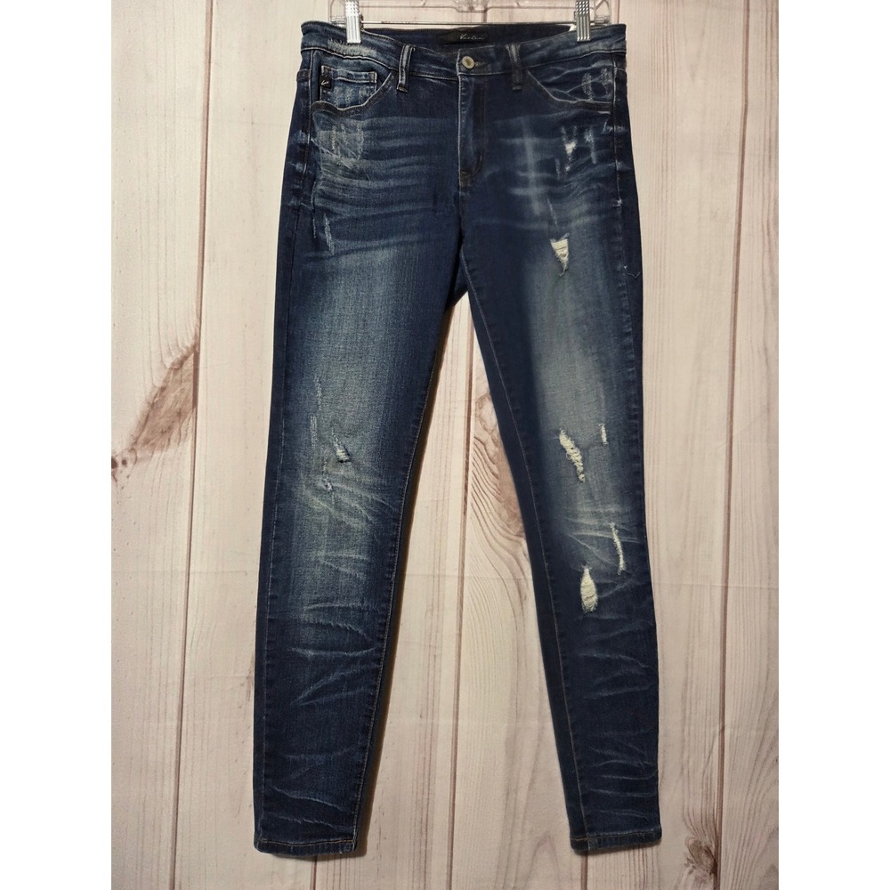 KanCan Estilo Distressed Skinny Jeans Dark Wash Ripped Denim Size 29 - Picture 1 of 6